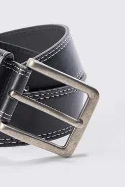 Contrast Stitch Belt | BoohooMAN UK