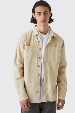 Cord Cargo Overshirt | BoohooMAN UK