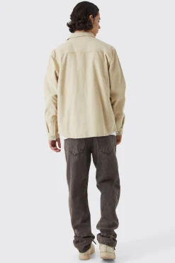 Cord Cargo Overshirt | BoohooMAN UK