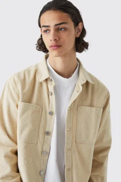 Cord Cargo Overshirt | BoohooMAN UK