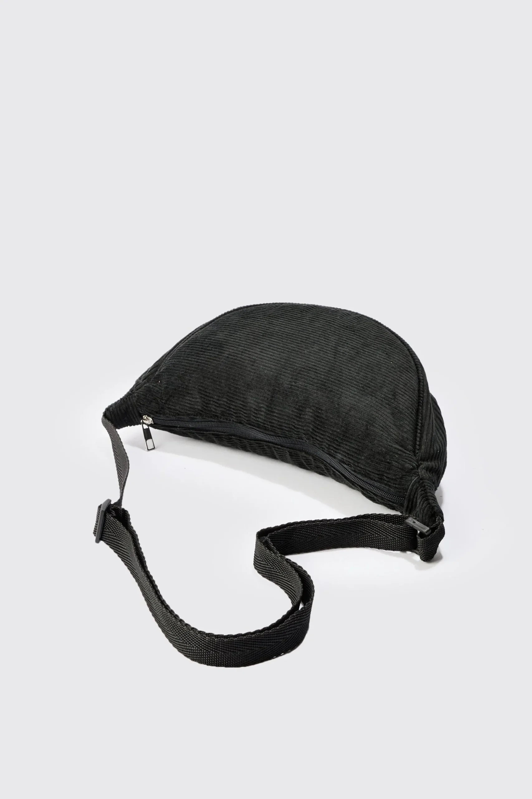 Cord Cross Body Sling Bag In Black | BoohooMAN UK