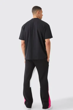Core Gusset Paint Splatter Joggers | BoohooMAN UK