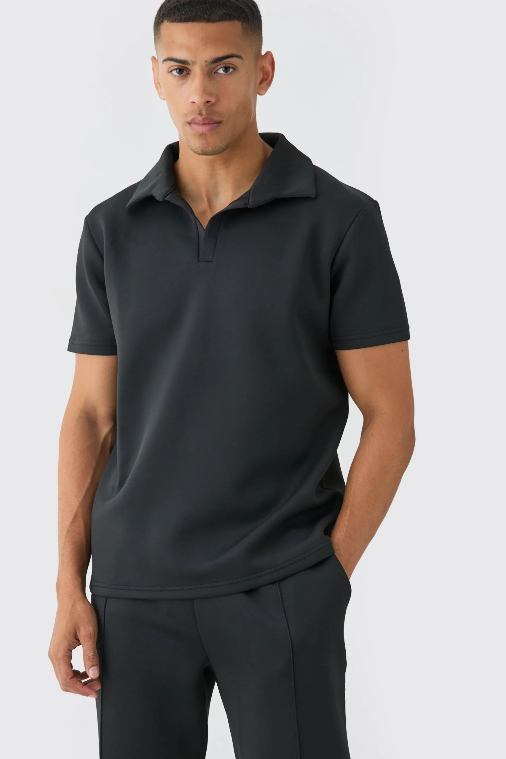 Core Revere Scuba Polo & Jogger Set | BoohooMAN UK