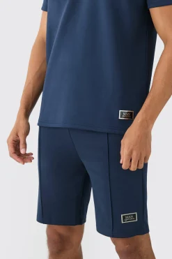 Core Revere Scuba Polo & Short Set | BoohooMAN UK