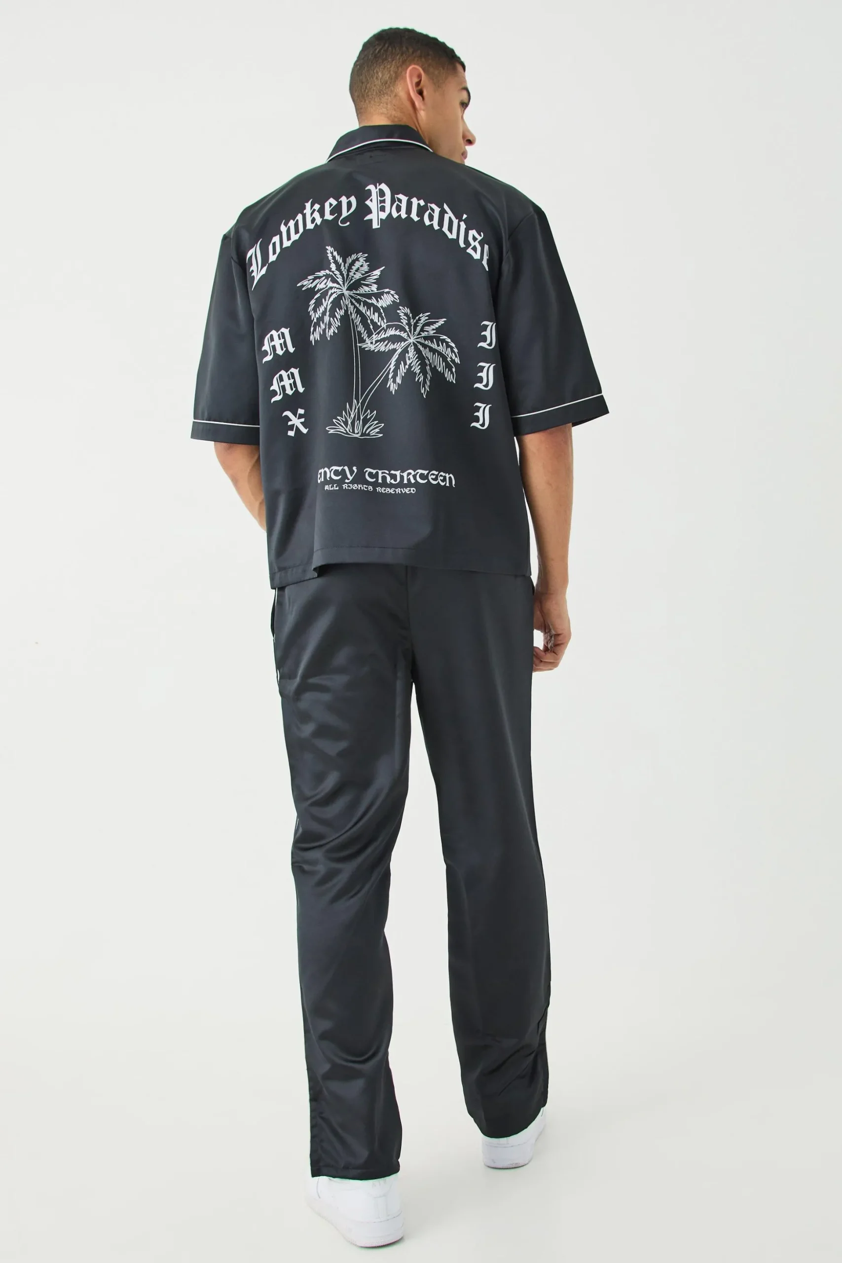 Core Split Hem Satin Trouser | BoohooMAN UK