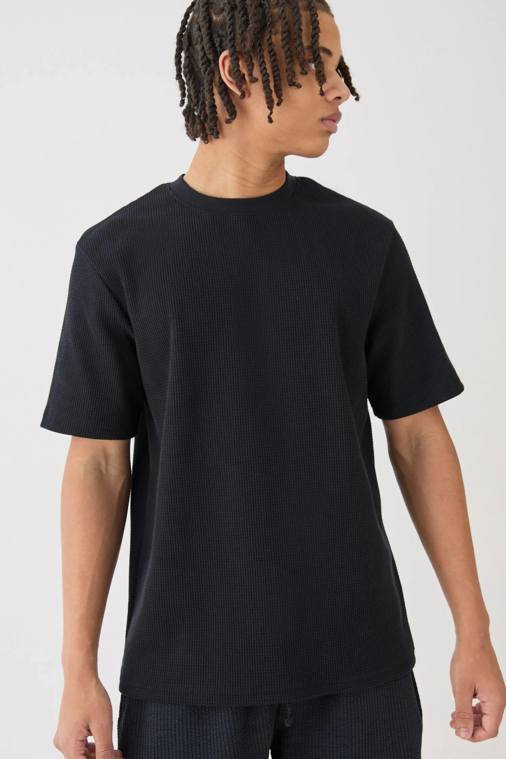 Core Waffle T-shirt | BoohooMAN UK