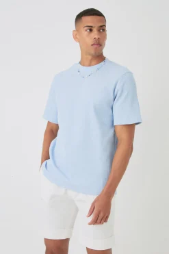 Core Waffle T-shirt | BoohooMAN UK