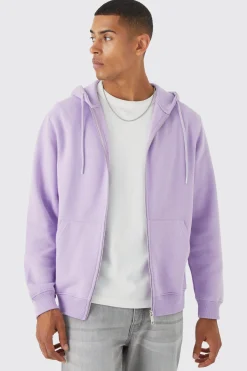 Core Zip Through Hoodie | BoohooMAN UK