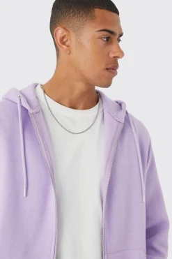 Core Zip Through Hoodie | BoohooMAN UK