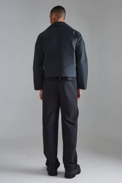 Cropped Double Breasted Trench Coat | BoohooMAN UK