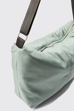 Cross Body Sling Back Bag In Khaki | BoohooMAN UK