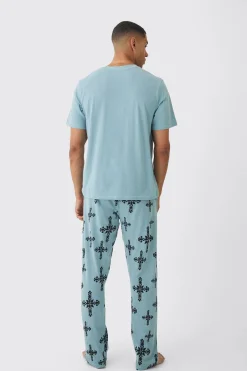 Cross Graphic Lounge Set | BoohooMAN UK