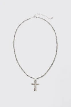 Cross Pendant Necklace | BoohooMAN UK