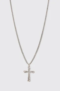 Cross Pendant Necklace | BoohooMAN UK
