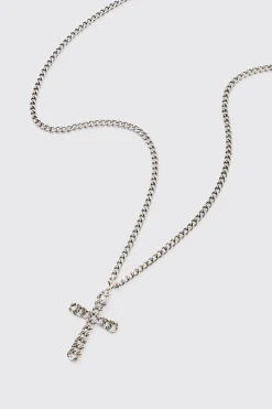 Cross Pendant Necklace | BoohooMAN UK
