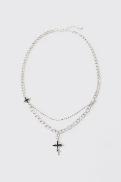 Cross Pendant Necklace | BoohooMAN UK