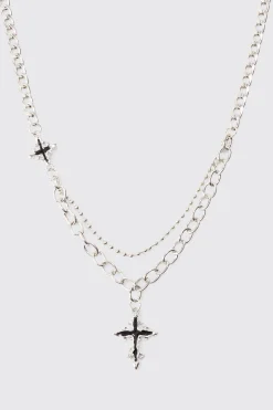 Cross Pendant Necklace | BoohooMAN UK