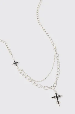 Cross Pendant Necklace | BoohooMAN UK