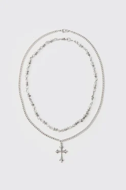 Cross Pendant Necklace | BoohooMAN UK