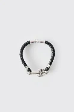 Cross Rope Bracelet | BoohooMAN UK