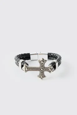 Cross Rope Bracelet | BoohooMAN UK