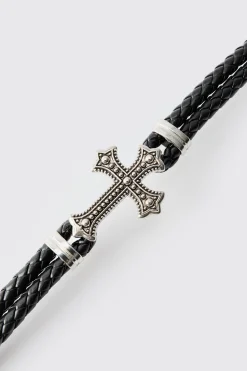 Cross Rope Bracelet | BoohooMAN UK