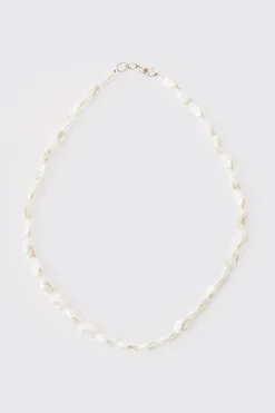 Crushed Pearl Effect Necklace | BoohooMAN UK