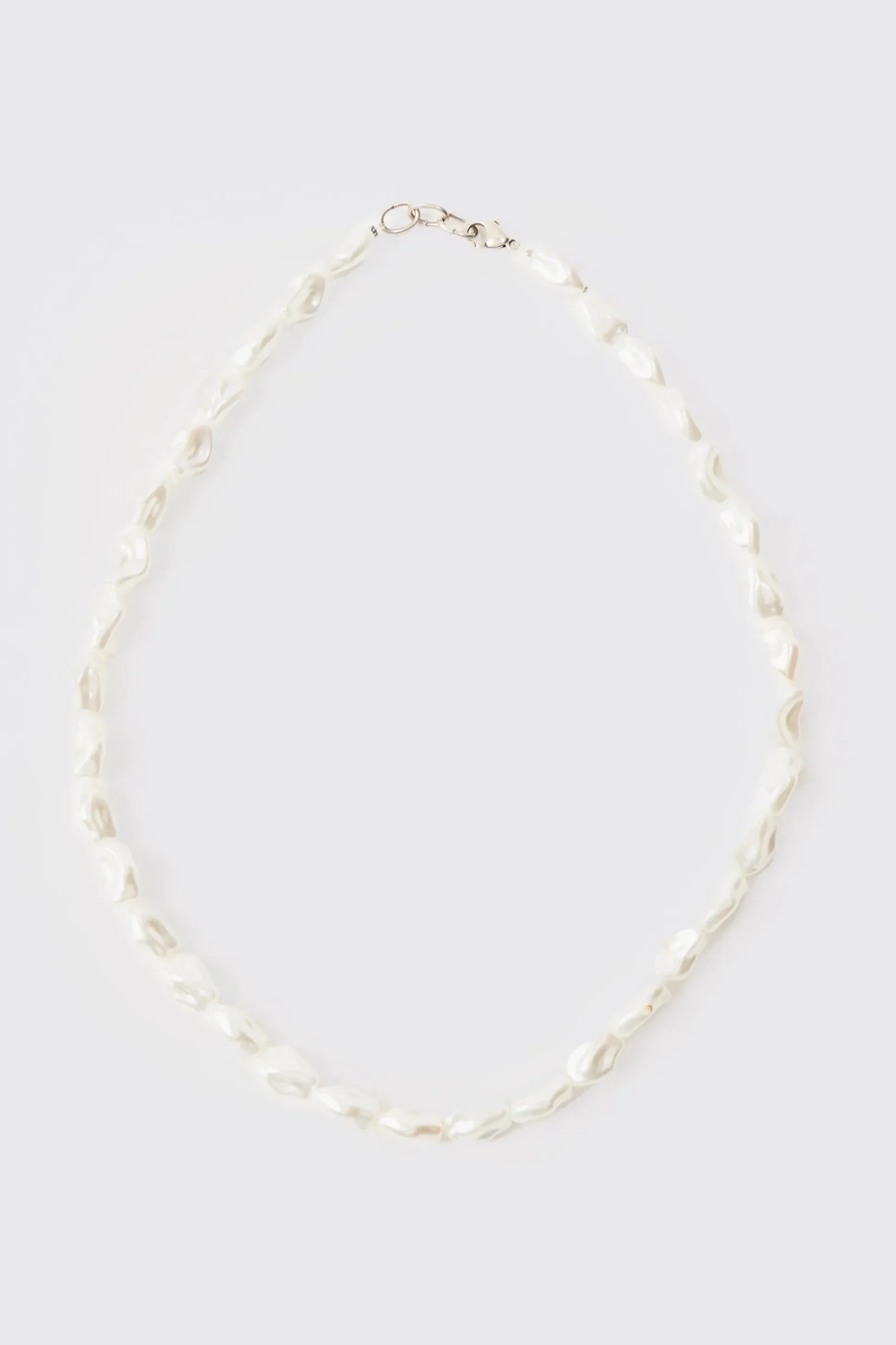 Crushed Pearl Effect Necklace | BoohooMAN UK