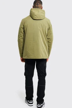3d Pocket Smart Parka | BoohooMAN UK