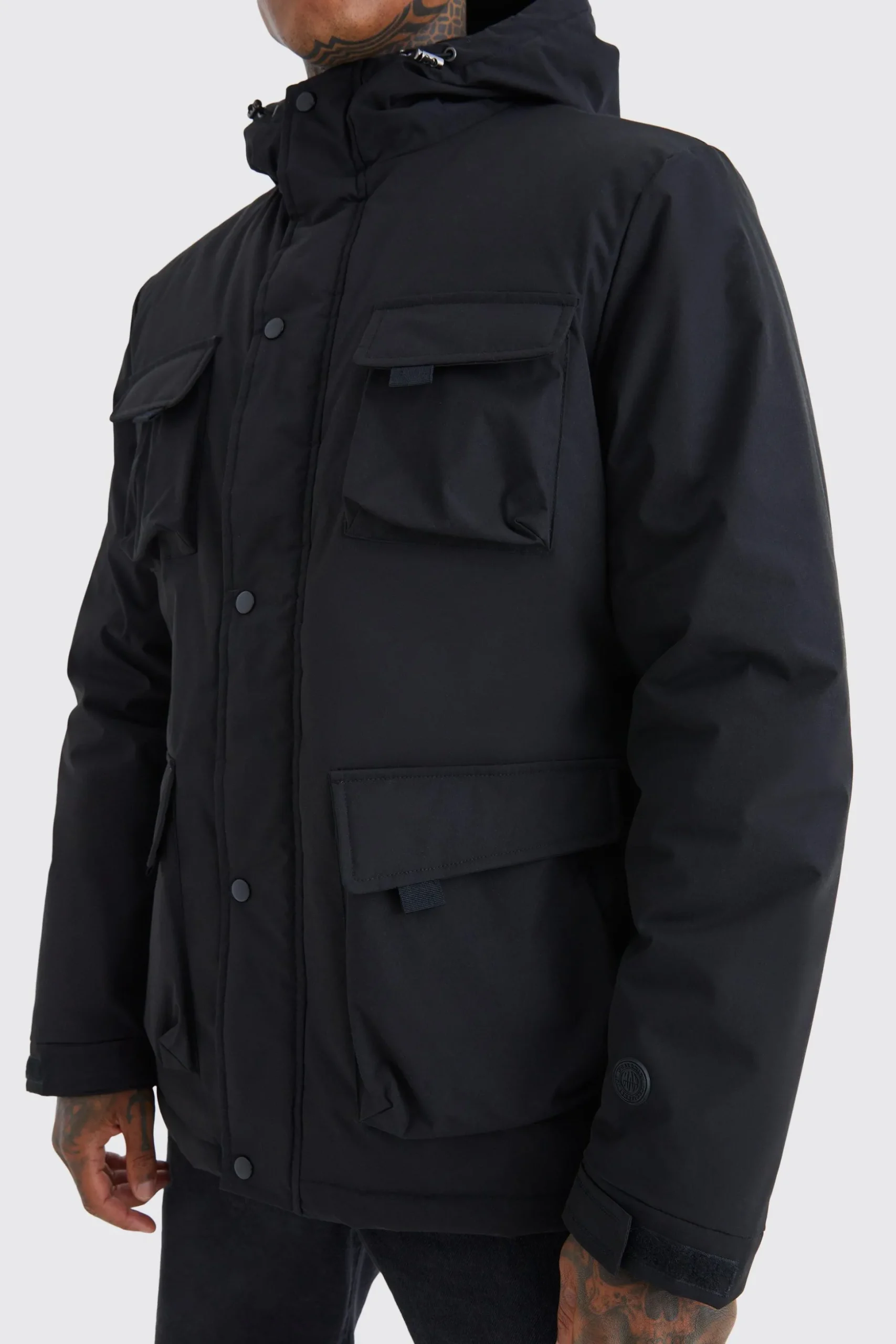 3d Pocket Smart Parka | BoohooMAN UK