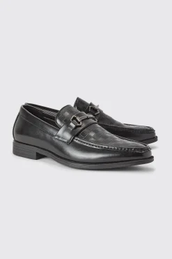 Debossed Snaffle Loafer | BoohooMAN UK