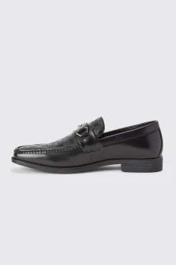 Debossed Snaffle Loafer | BoohooMAN UK