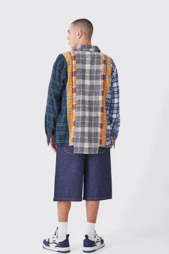 Denim Jorts In Indigo | BoohooMAN UK