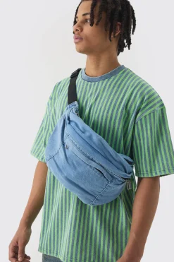 Denim Sling Bag | BoohooMAN UK