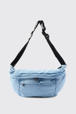 Denim Sling Bag | BoohooMAN UK