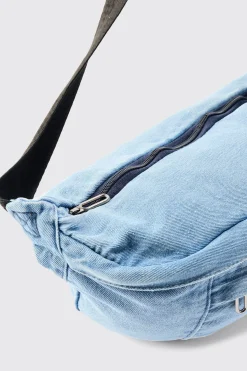 Denim Sling Bag | BoohooMAN UK