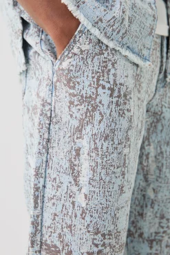 Denim Tapestry Relaxed Fit Jeans | BoohooMAN UK