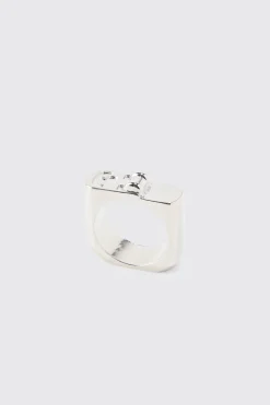 Detailed Ring In Silver | BoohooMAN UK