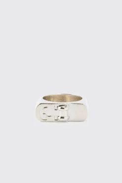 Detailed Ring In Silver | BoohooMAN UK
