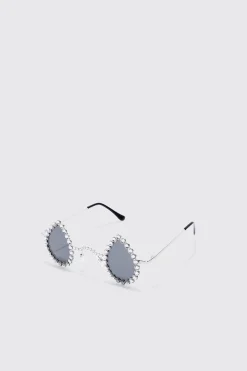 Diamante Tear Drop Sunglasses | BoohooMAN UK