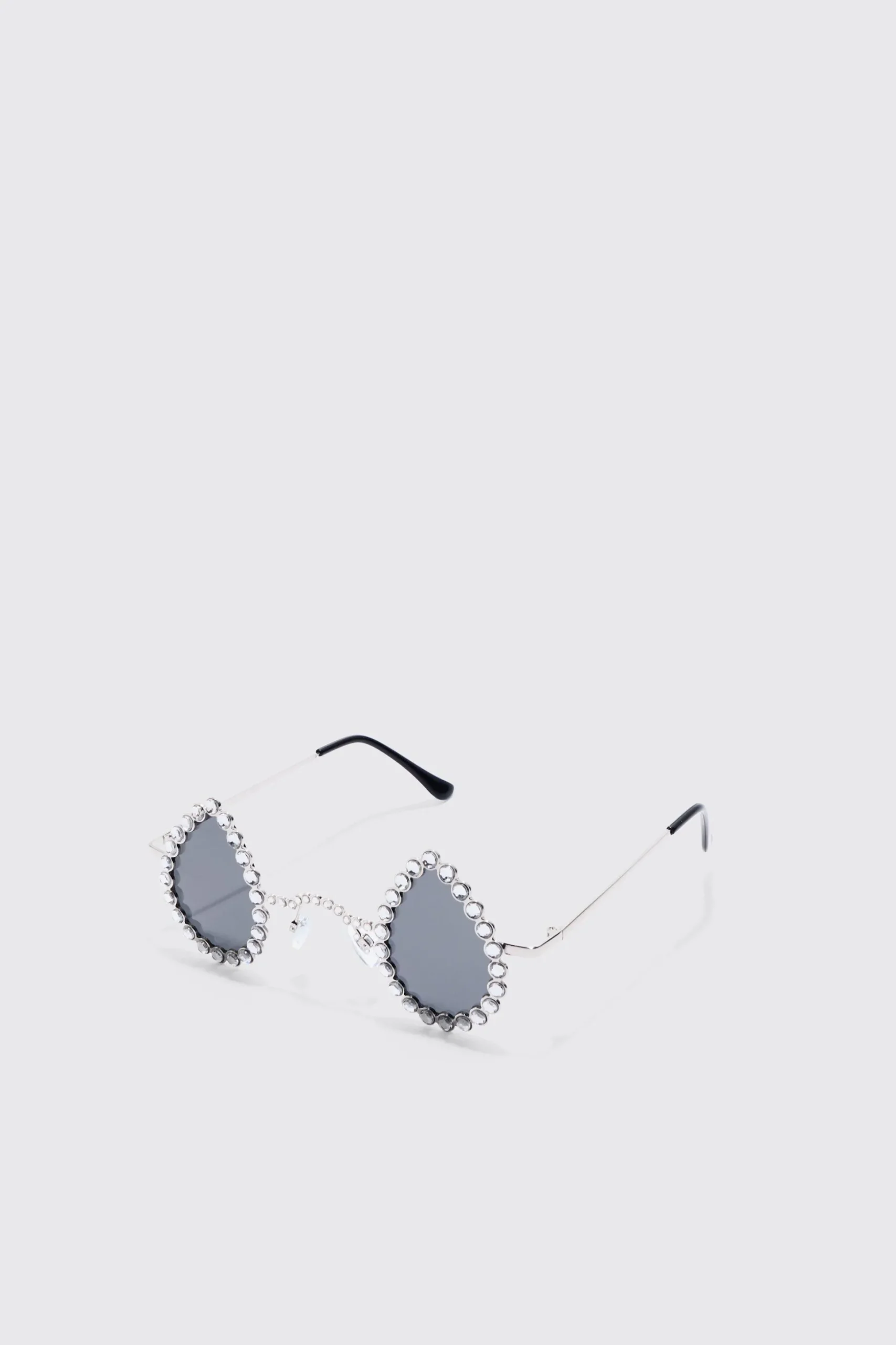 Diamante Tear Drop Sunglasses | BoohooMAN UK
