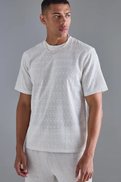 Diamond Crochet T-shirt | BoohooMAN UK