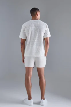 Diamond Crochet T-shirt | BoohooMAN UK