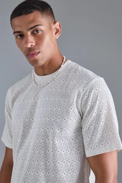Diamond Crochet T-shirt | BoohooMAN UK