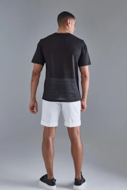 Diamond Crochet T-shirt | BoohooMAN UK