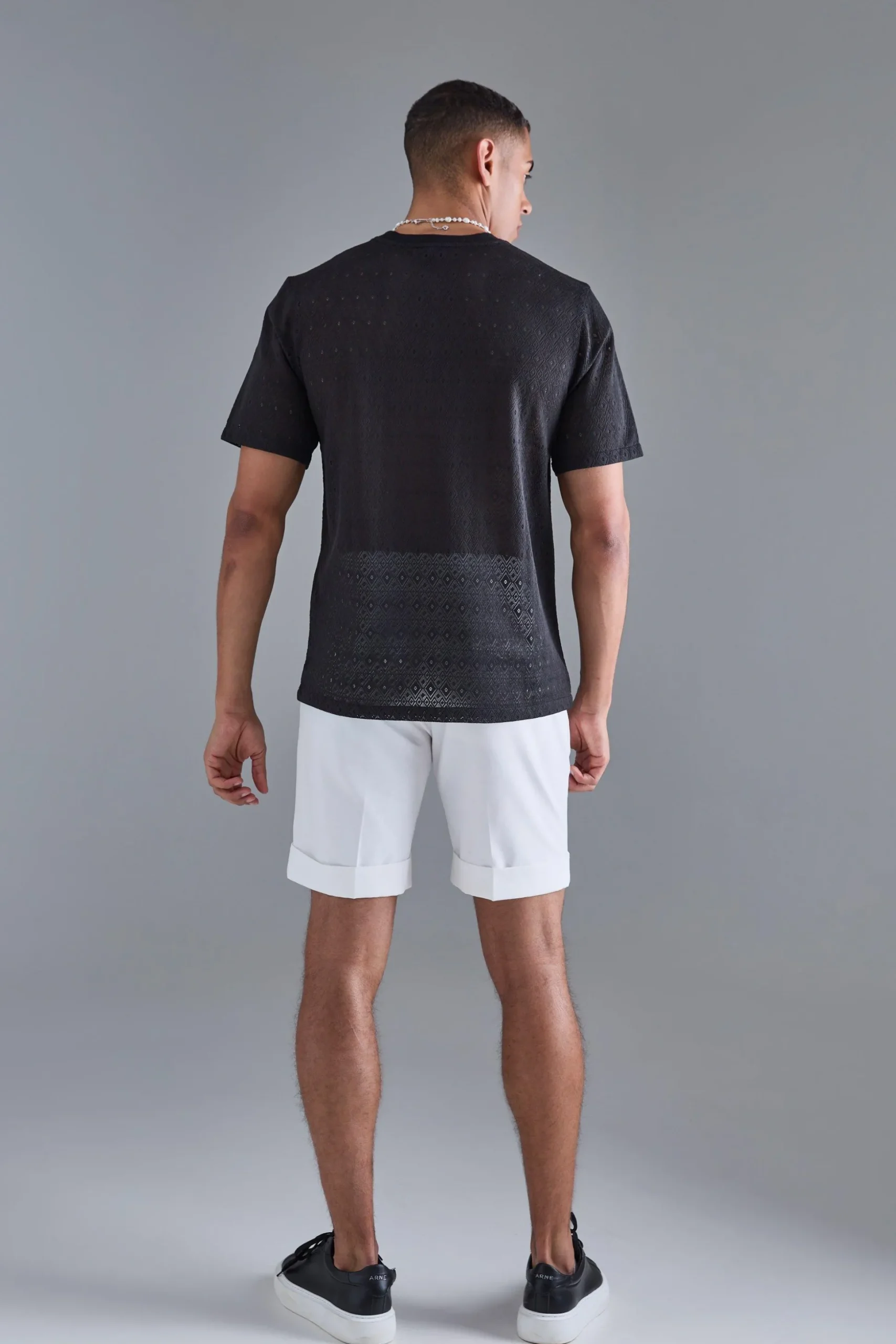 Diamond Crochet T-shirt | BoohooMAN UK