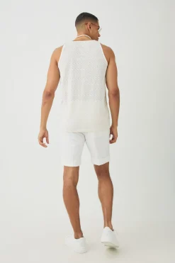 Diamond Crochet Vest | BoohooMAN UK