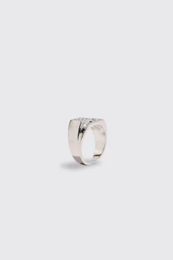 Dice Ring In Silver | BoohooMAN UK