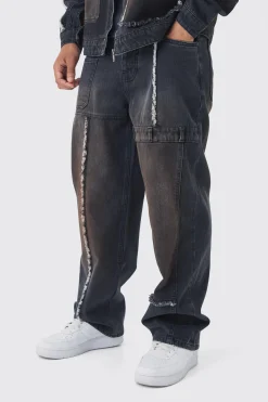 Dirty Wash Carpenter Denim Set | BoohooMAN UK