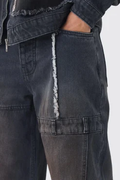 Dirty Wash Carpenter Denim Set | BoohooMAN UK